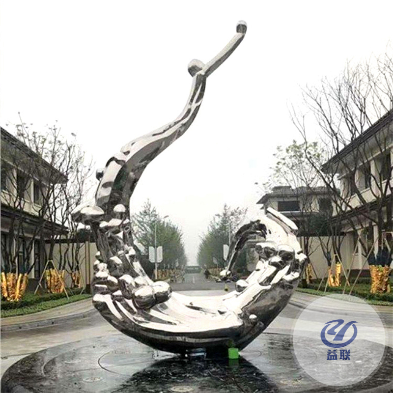 不銹鋼園林景觀雕塑定制戶外大型金屬鋁制品鏡面藝術(shù)廣場抽象擺件