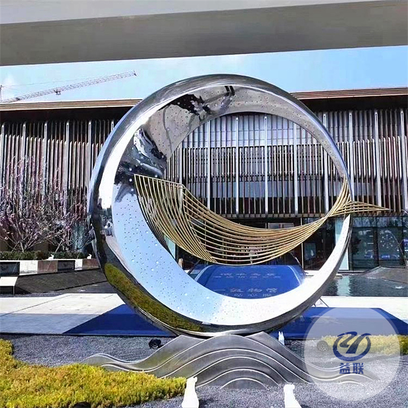 大型不銹鋼雕塑定制鯨魚(yú)戶外校園地球儀鳳凰廊架景觀水景鏡面廠家