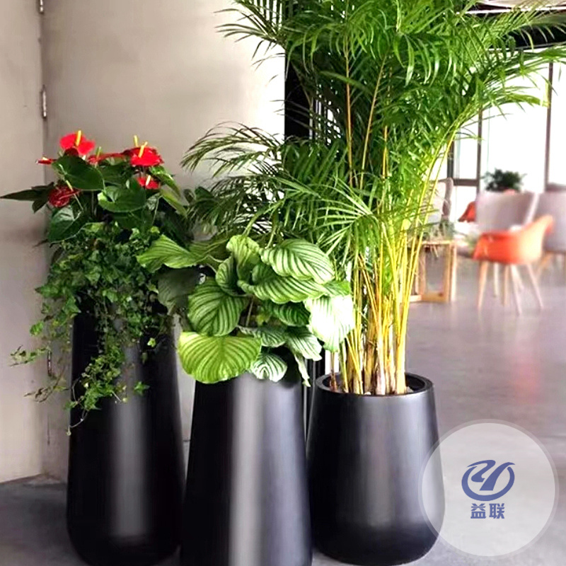 創(chuàng)意玻璃鋼花盆戶外廣場(chǎng)異形花器花缸商業(yè)街景觀裝飾大型花箱定制