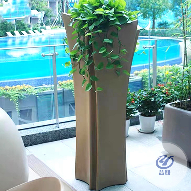 玻璃鋼花盆戶外商場(chǎng)花箱槽美陳大花缽創(chuàng)意落地長(zhǎng)方形花器組合定制