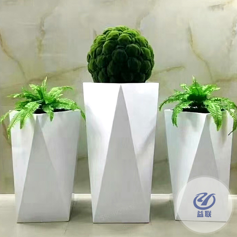 玻璃鋼種植花盆花池簡約藝術戶外花箱景觀花缽顏色可訂制廠家直銷