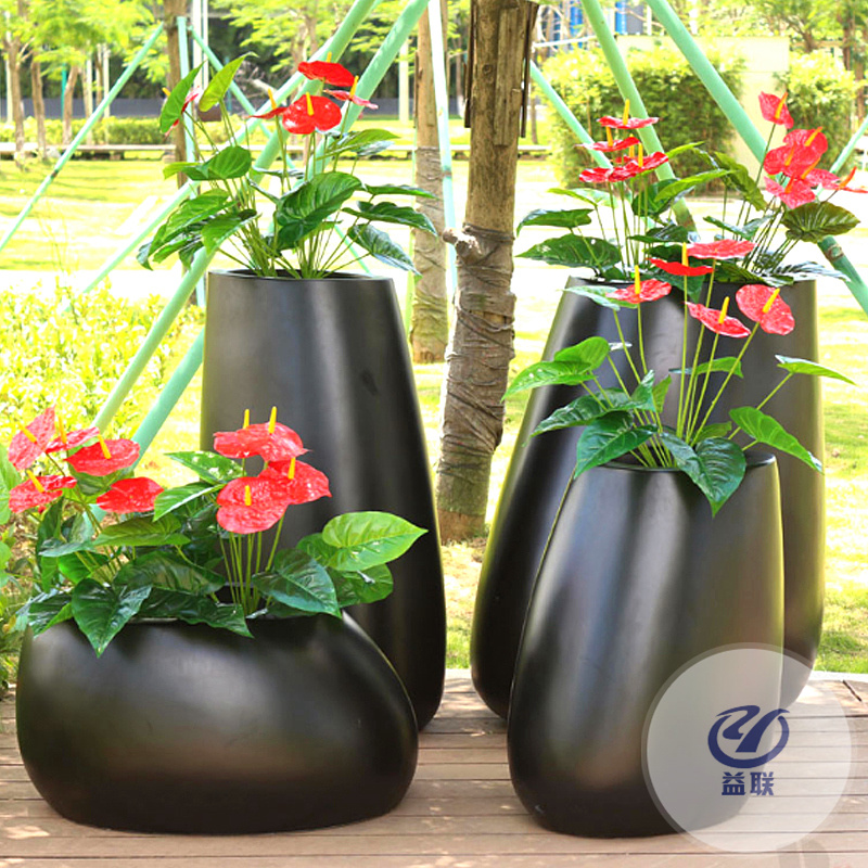 廠家定制商場(chǎng)玻璃鋼簡(jiǎn)約大花盆現(xiàn)代戶(hù)外廣場(chǎng)隔斷花盆花箱擺件裝飾