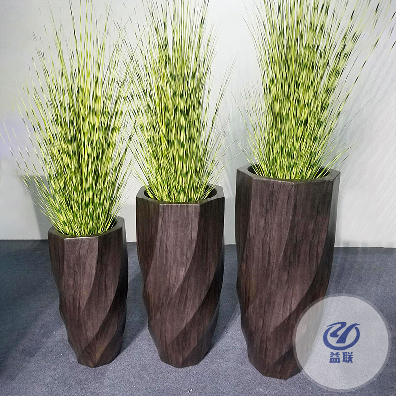 商場酒店玻璃鋼大花盆組合創(chuàng)意異形美陳花器戶外廣場落地花缽花箱