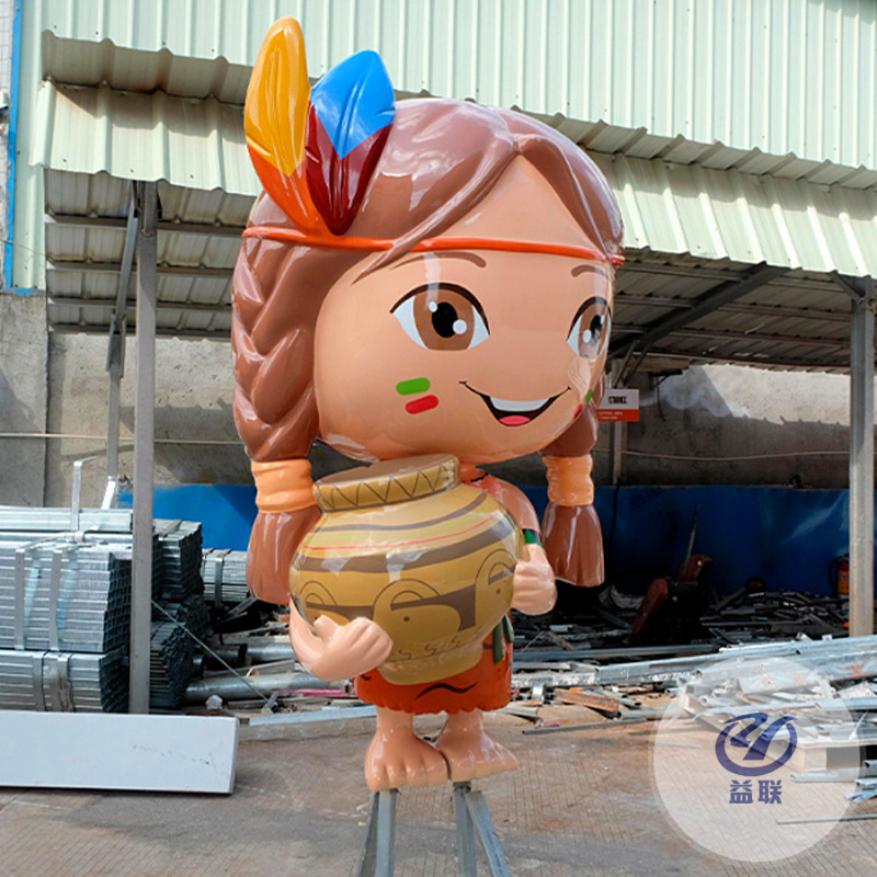 玻璃鋼雕塑定制大型戶外商場美陳門口卡通人物定做網(wǎng)紅公仔鹿擺件