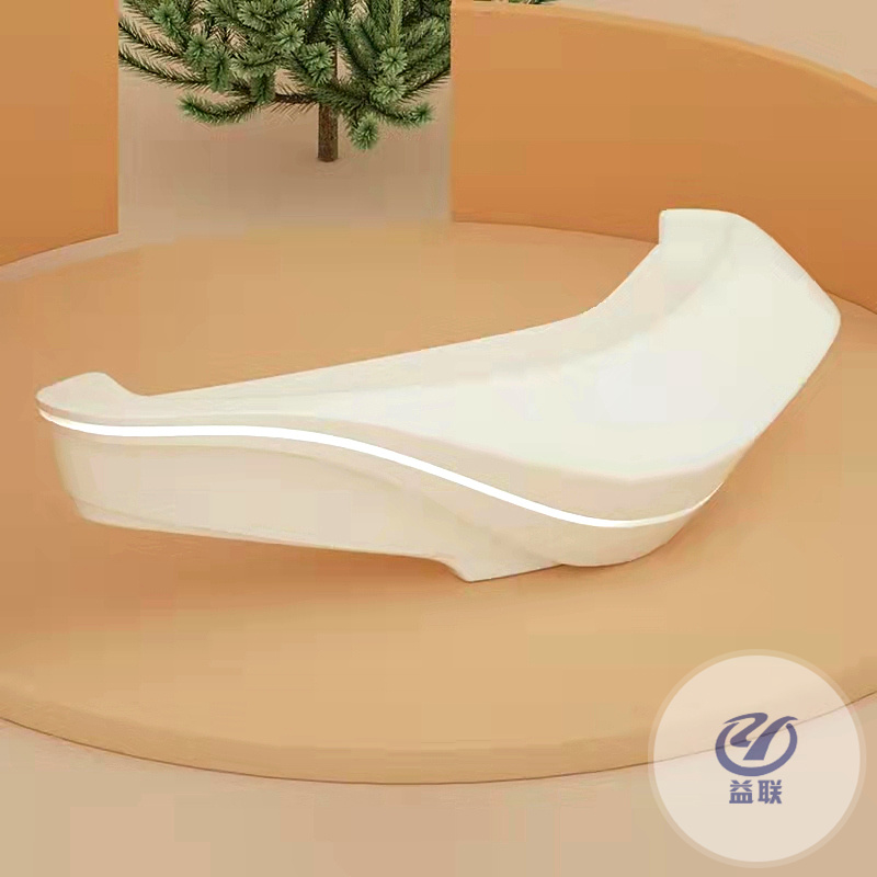 大型創(chuàng)意異形玻璃鋼烤漆前臺接待臺公司大堂售樓部服務臺吧臺定制