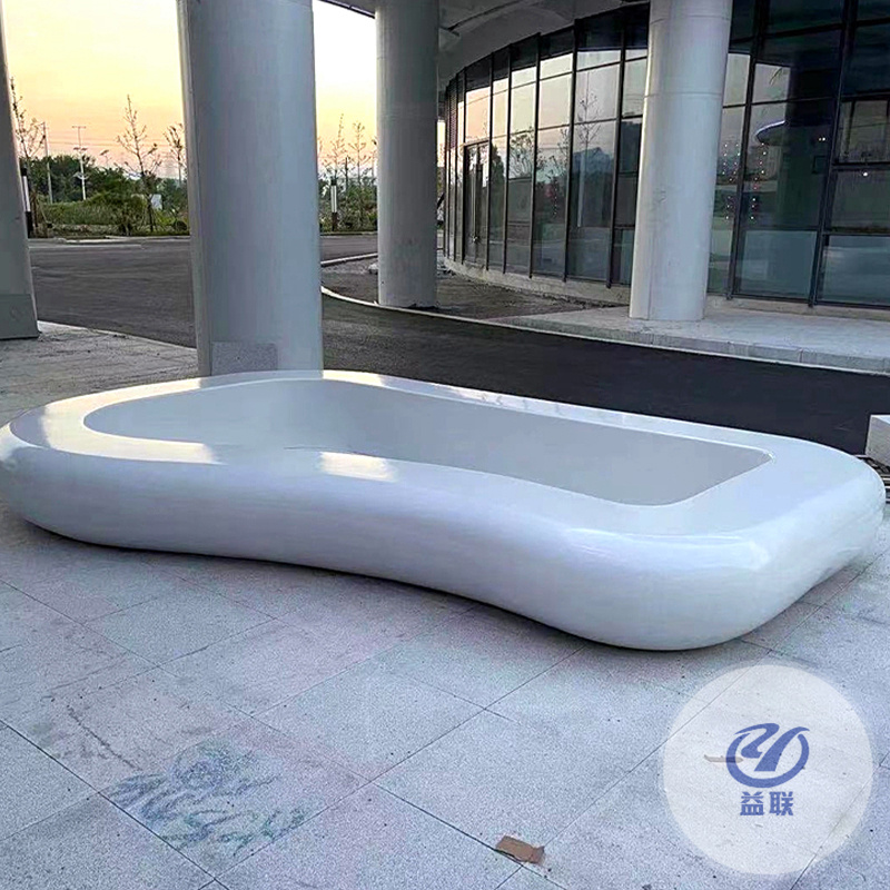 玻璃鋼樹池座椅定制商場(chǎng)戶外休閑異形花池大型景觀園林種植池坐凳